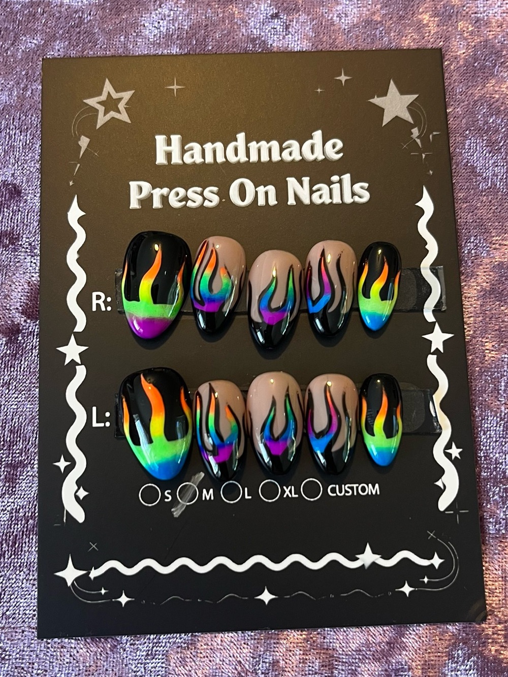 Flame Press on Nails